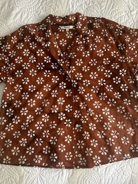 Madewell Brown Floral Button-Front Shirt